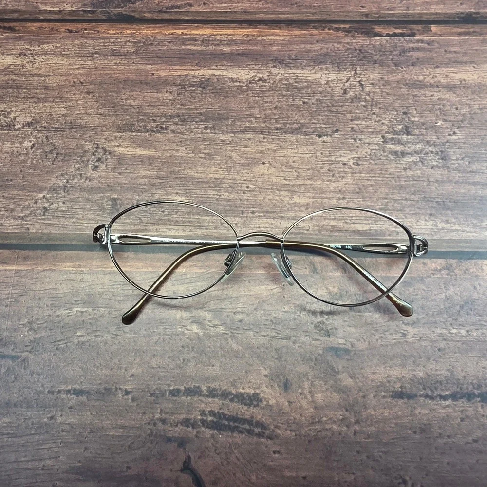 Marchon Tres Jolie 49T Shiny Brown Titanium Eyeglass Frames Japan 52-16-130